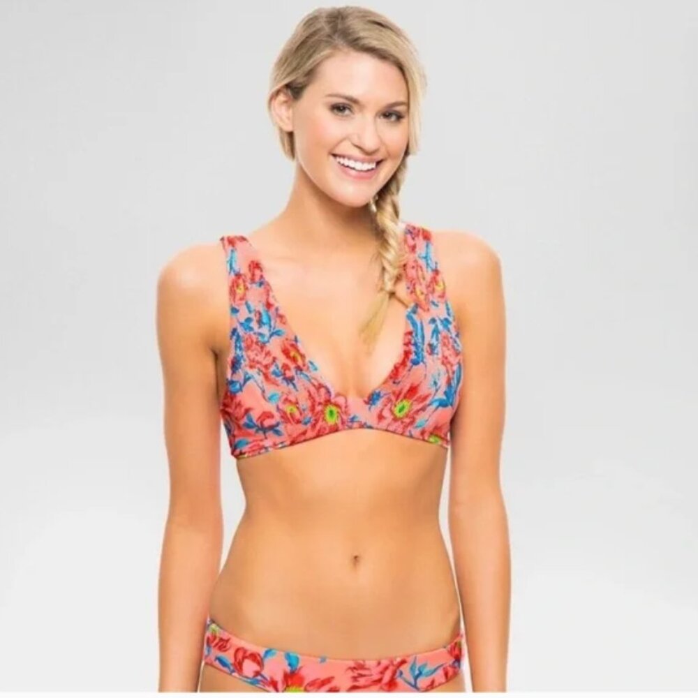 Tori Praver Women’s Bikini Set in Bright Mango Floral (size M)